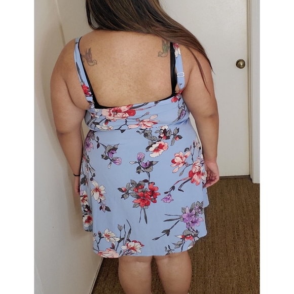 NWOT baby blue floral cami dress - Picture 3 of 3